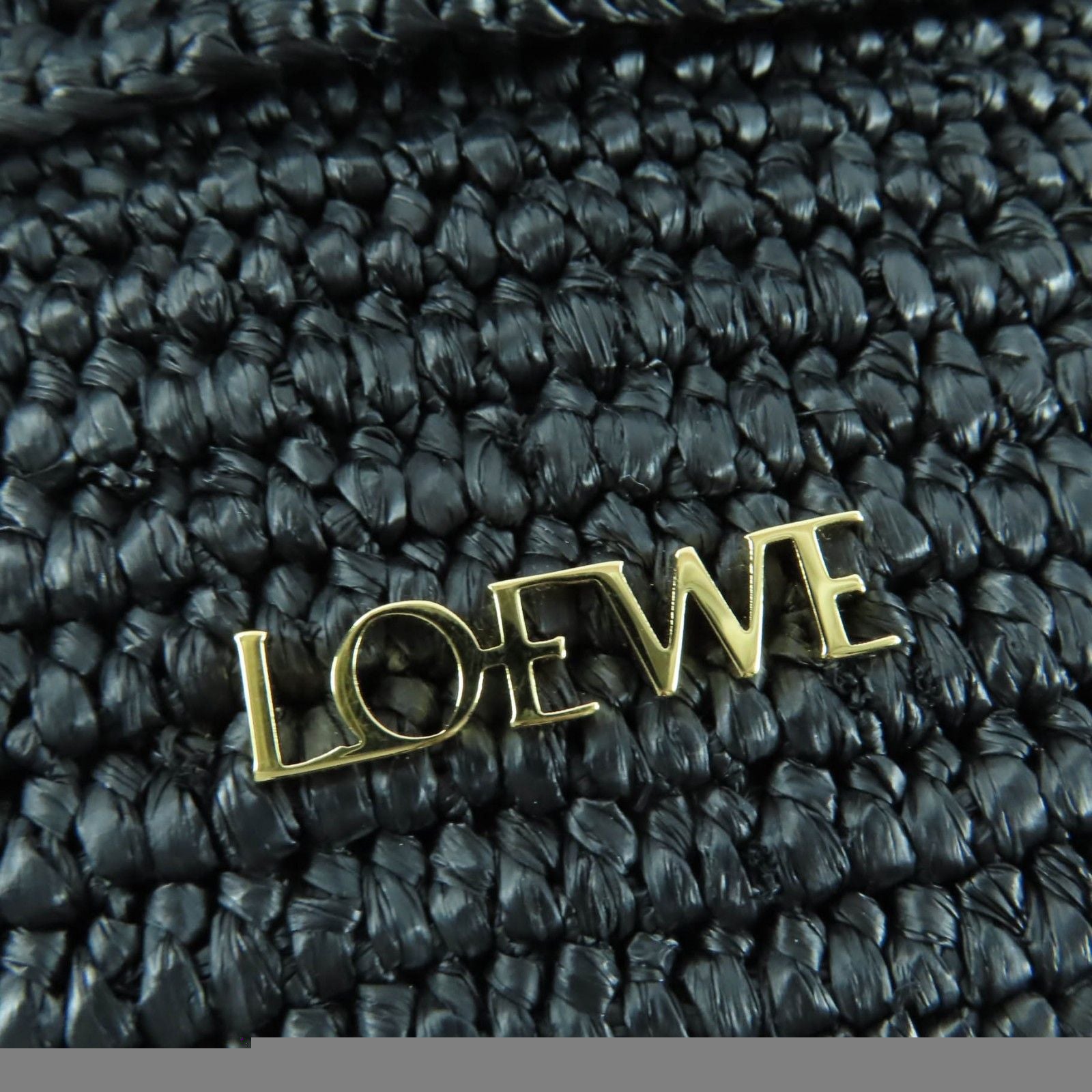 Loewe Ora Raffia Leather with Logo Hardware 2way