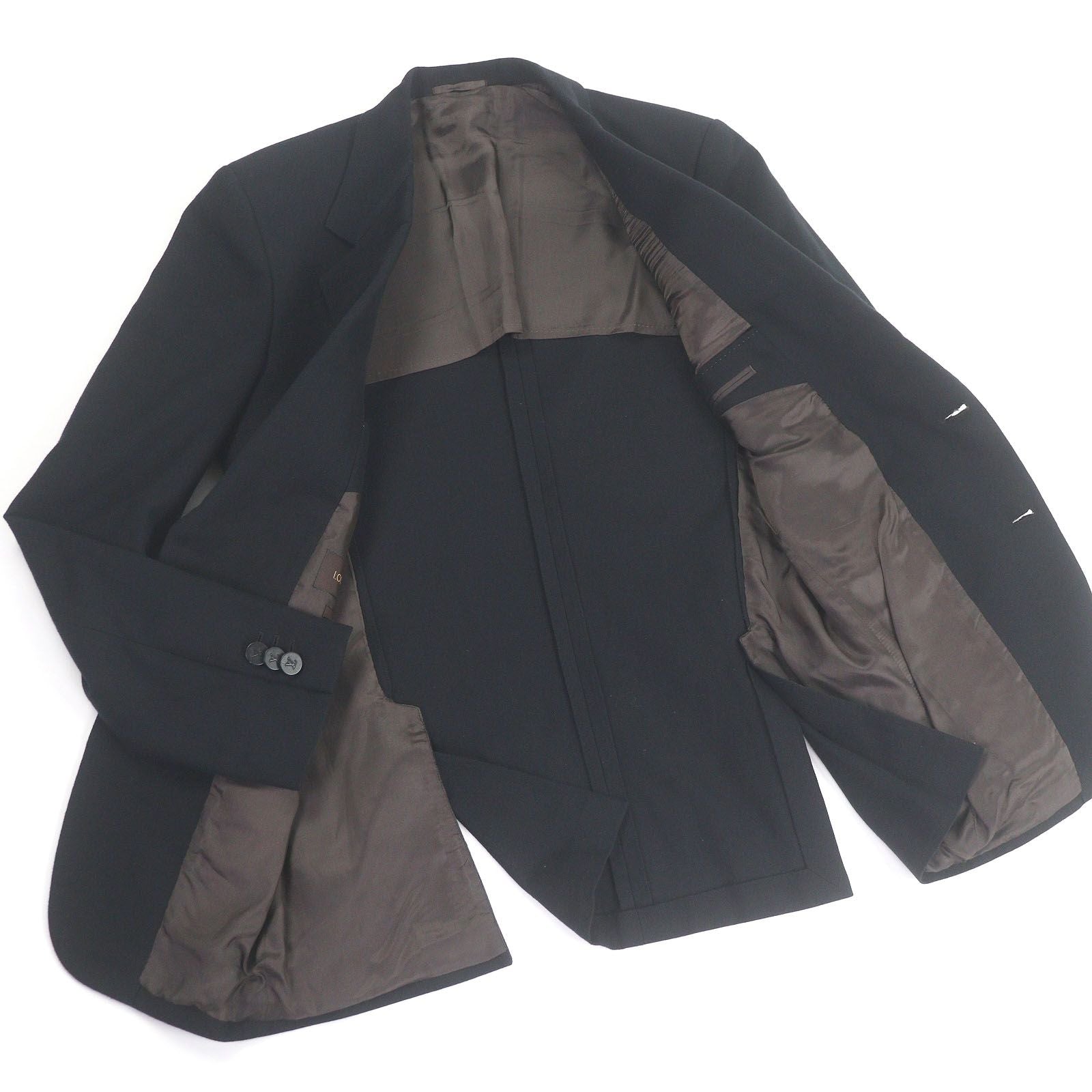 Quality□Louis Vuitton 100% Cotton Lv Logo Button Single Blue Leather