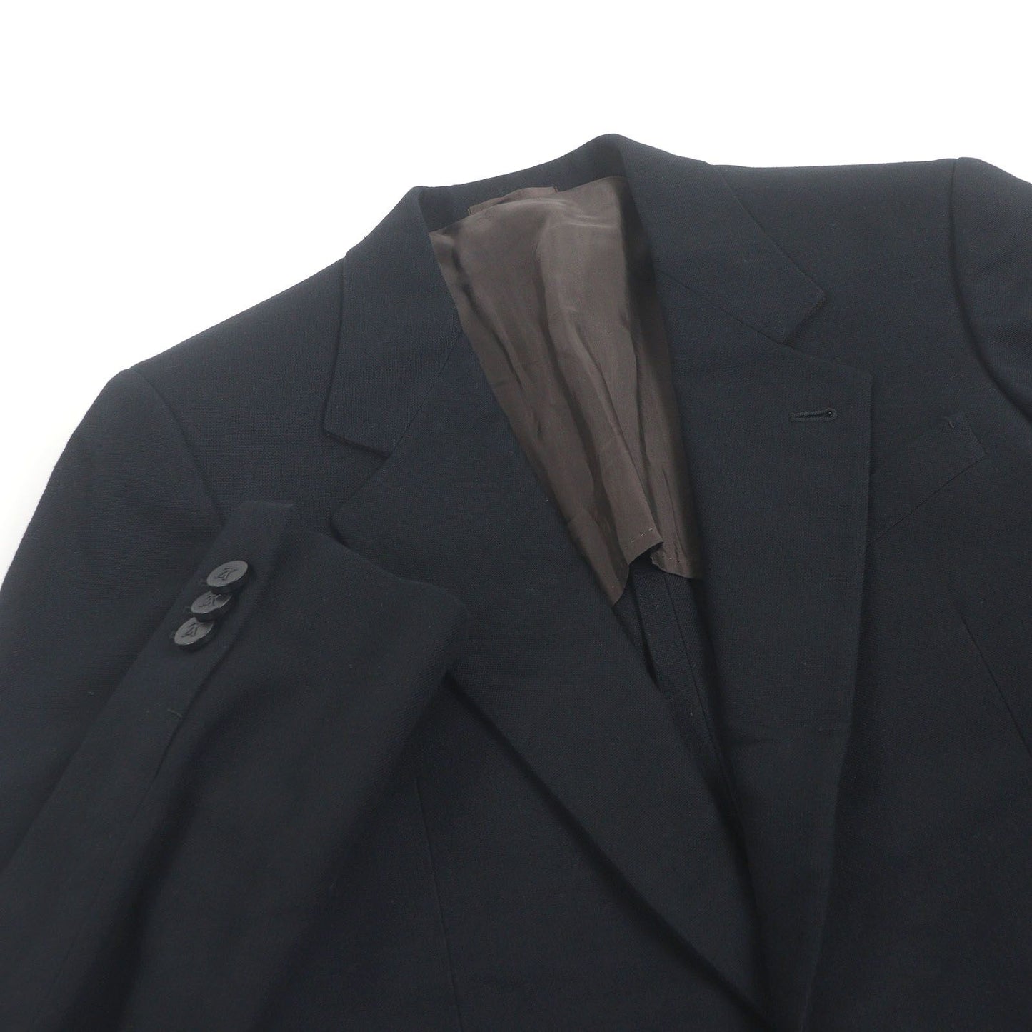 Quality□Louis Vuitton 100% Cotton Lv Logo Button Single Blue Leather