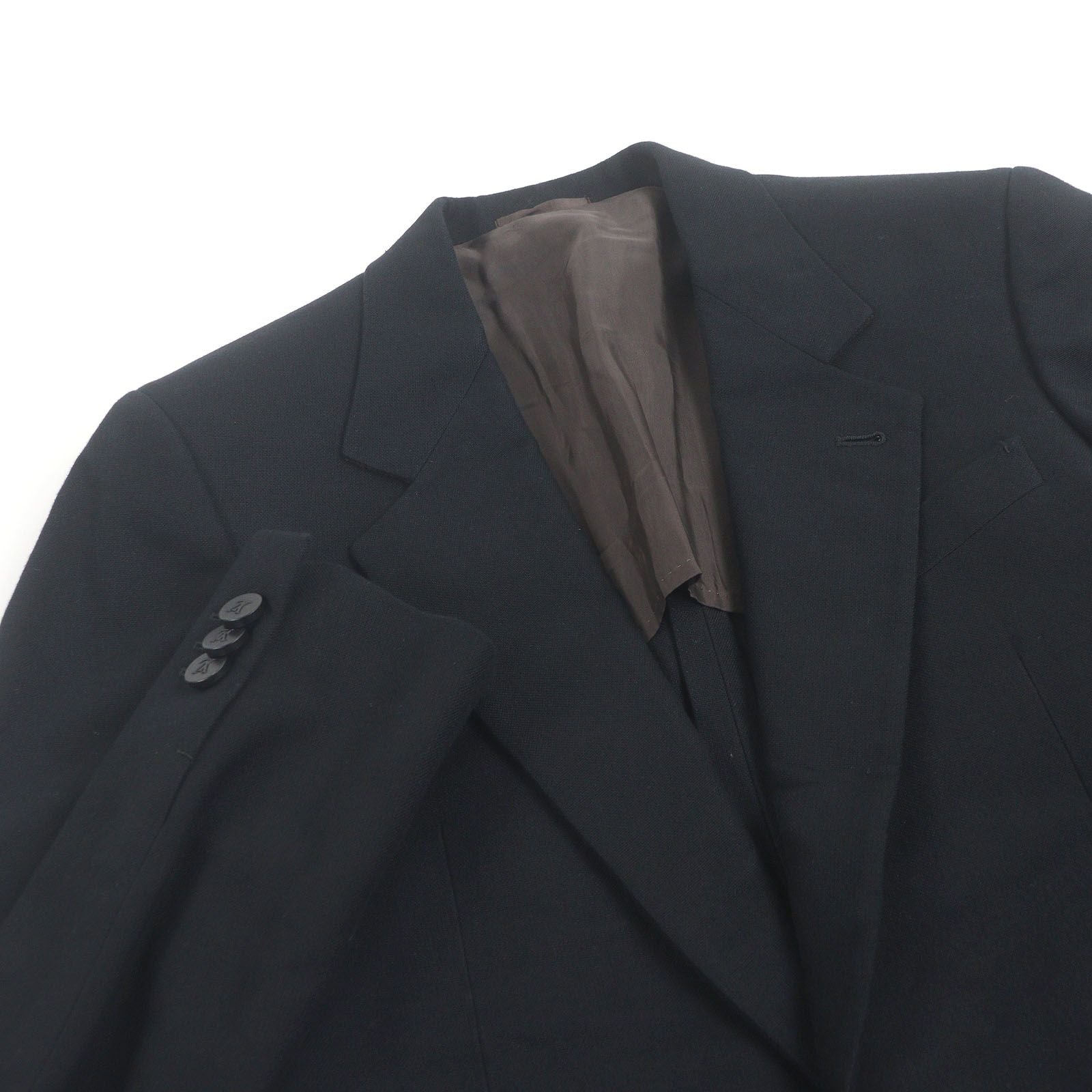 Quality□Louis Vuitton 100% Cotton Lv Logo Button Single Blue Leather