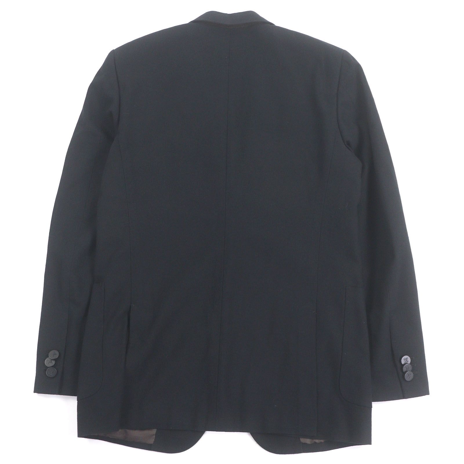 Quality□Louis Vuitton 100% Cotton Lv Logo Button Single Blue Leather