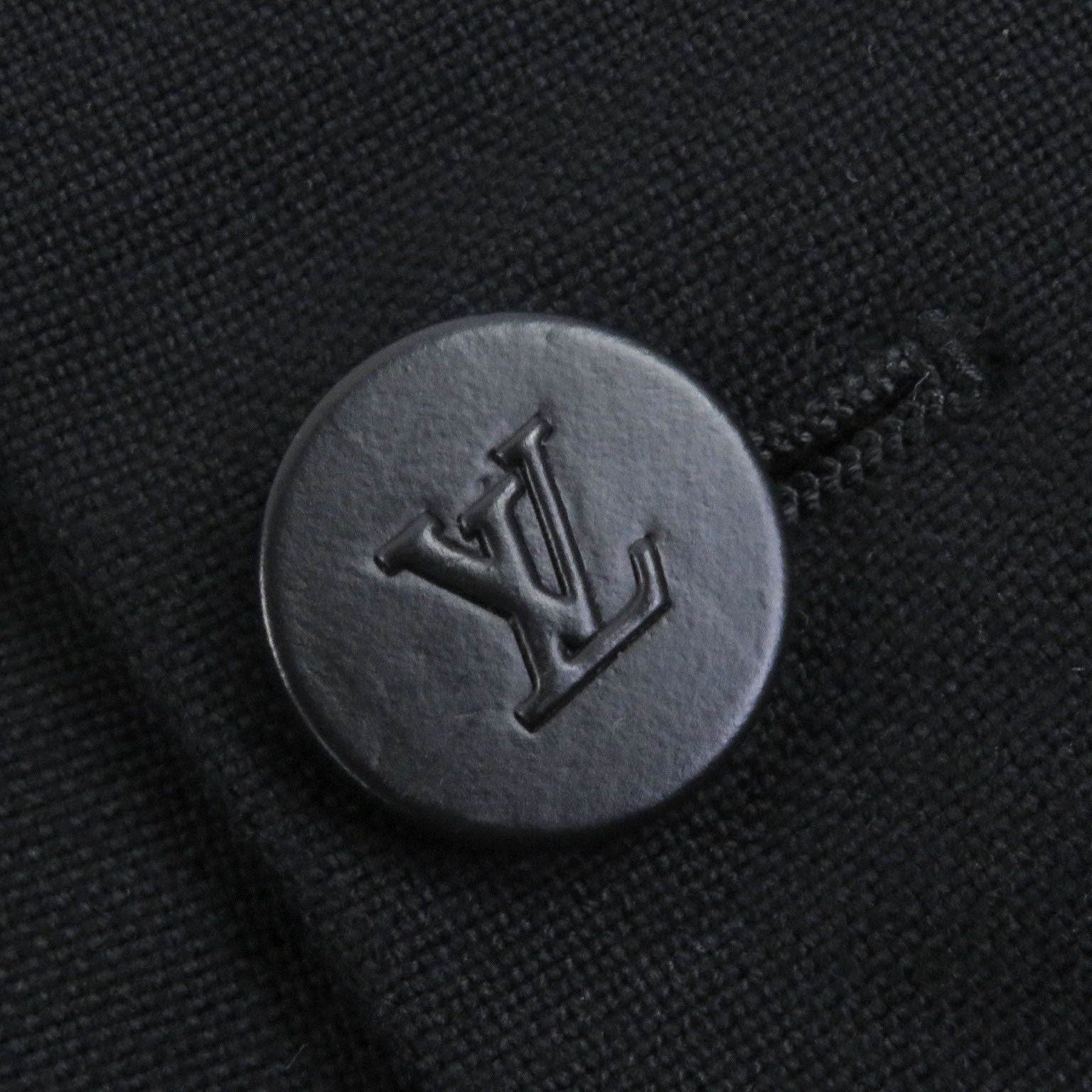 Quality□Louis Vuitton 100% Cotton Lv Logo Button Single Blue Leather