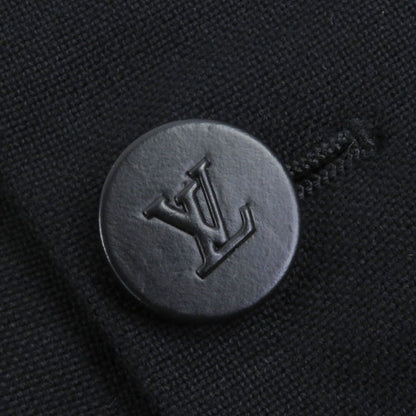 Quality□Louis Vuitton 100% Cotton Lv Logo Button Single Blue Leather