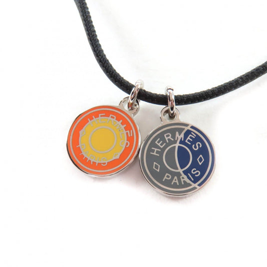 Hermes Eclipse Necklace Pendant Choker Orange Blue