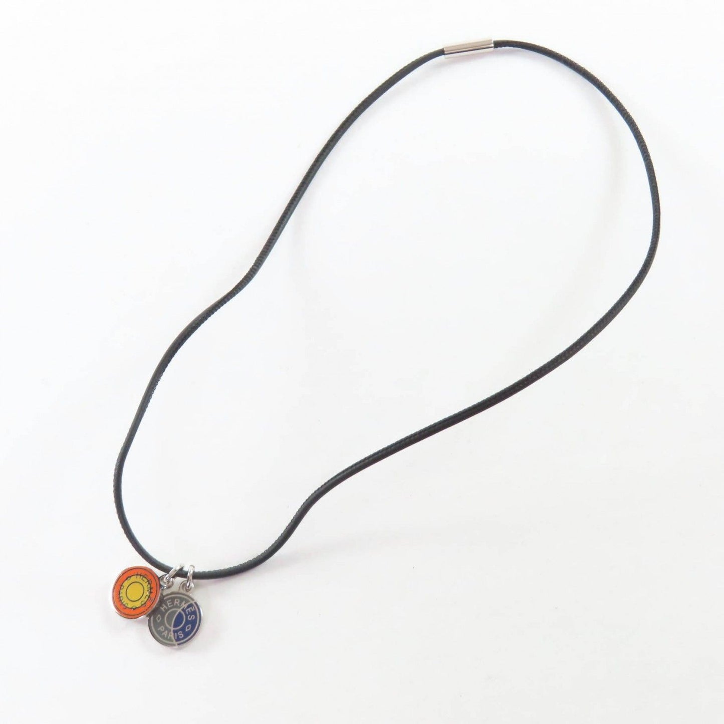 Hermes Eclipse Necklace Pendant Choker Orange Blue