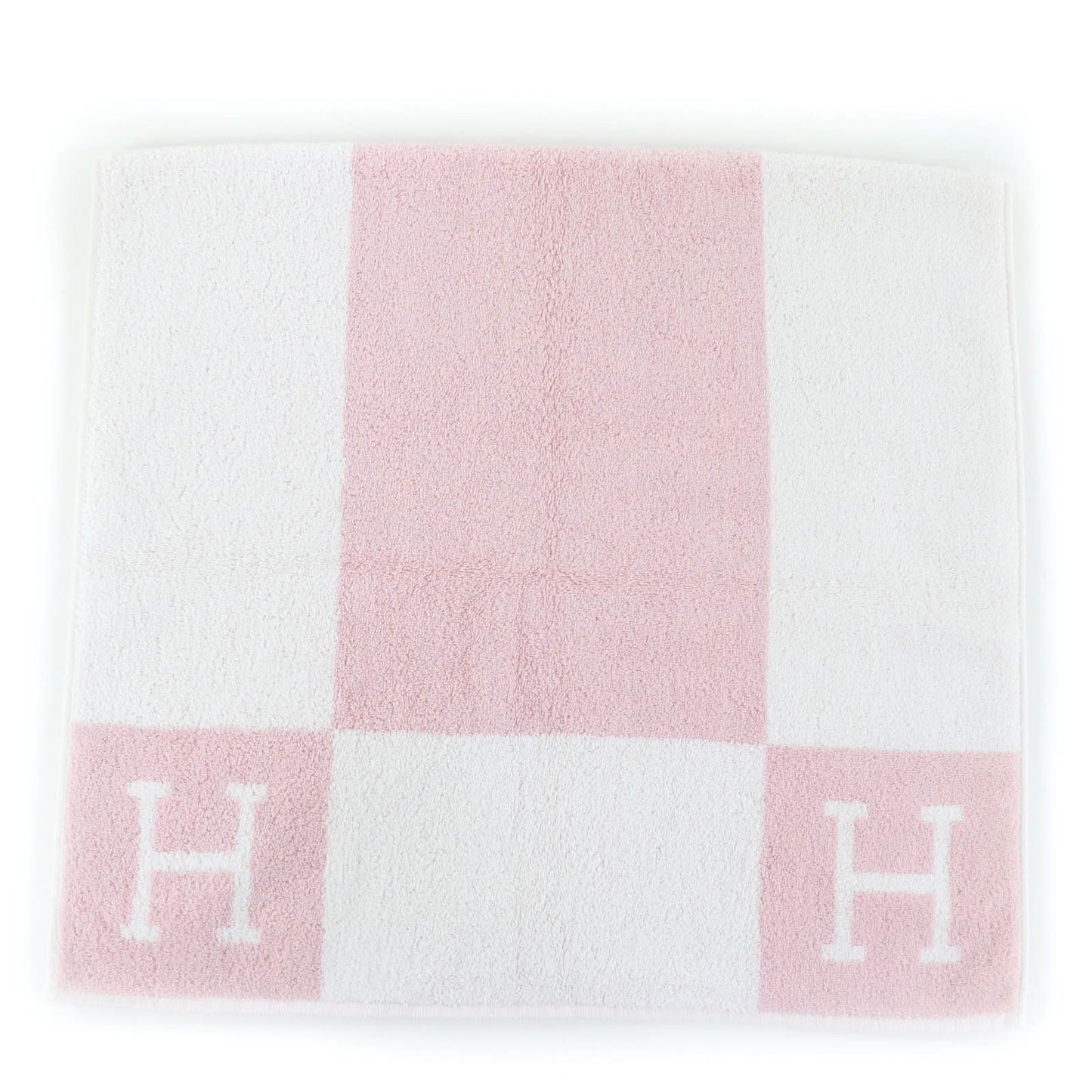 Unused Itemhermes Avalon 100% Cotton H Logo Bath Towel Pink White Made