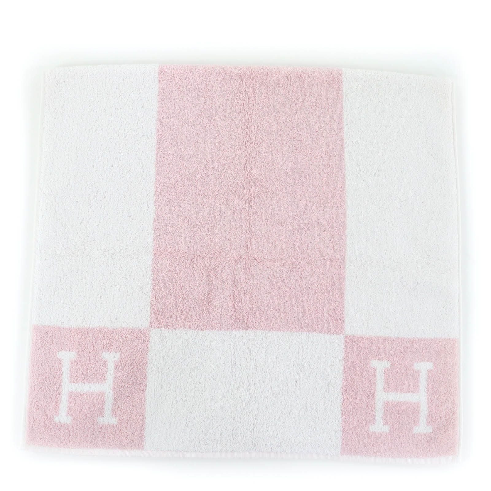 Unused Itemhermes Avalon 100% Cotton H Logo Bath Towel Pink White Made
