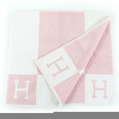 Unused Itemhermes Avalon 100% Cotton H Logo Bath Towel Pink White Made