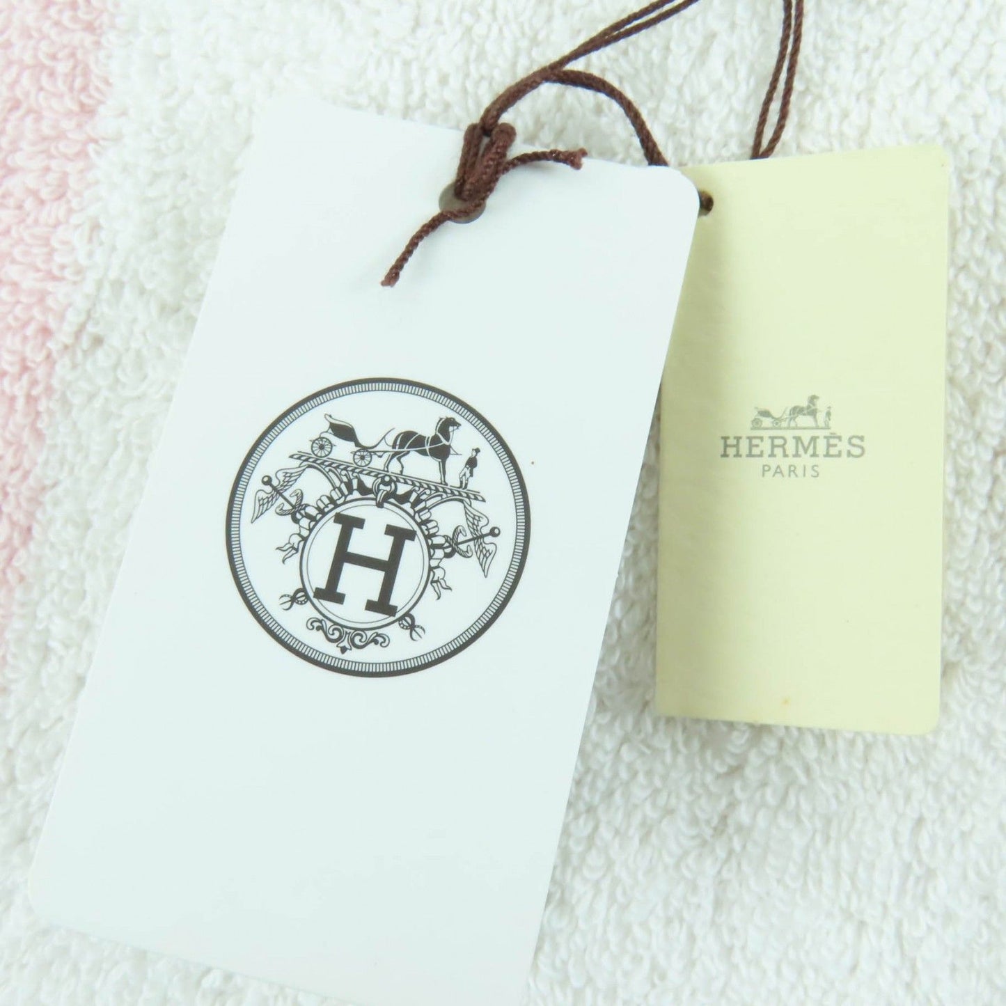 Unused Itemhermes Avalon 100% Cotton H Logo Bath Towel Pink White Made