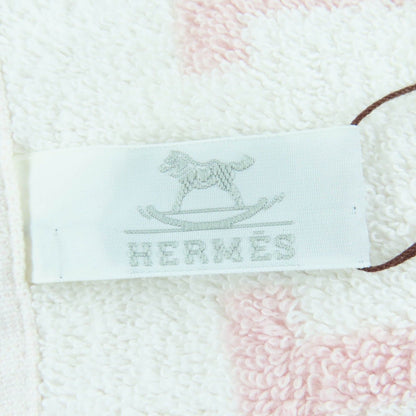 Unused Itemhermes Avalon 100% Cotton H Logo Bath Towel Pink White Made