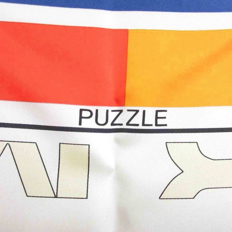 Hermes 2000 Boyfriend 90 Puzzle Scarf Silk Large Horse Pattern Multicolor