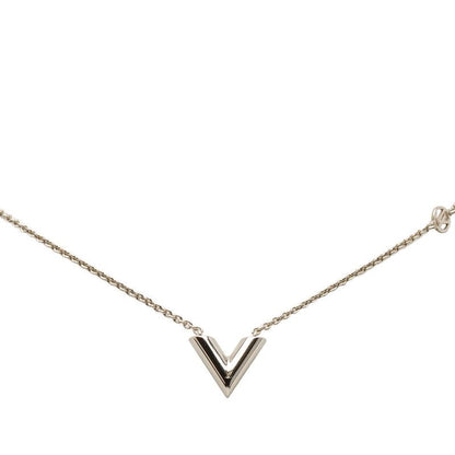 Louis Vuitton Essential V Pendant Necklace M63197 Silver Metal Women's Louis