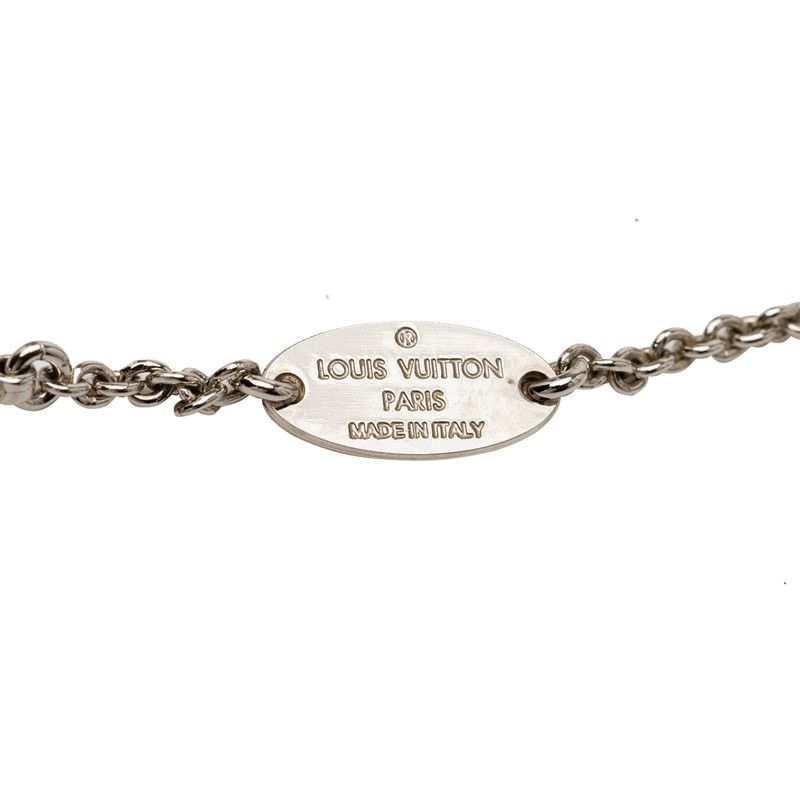 Louis Vuitton Essential V Pendant Necklace M63197 Silver Metal Women's Louis