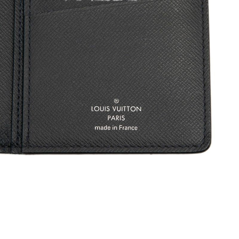 Louis Vuitton Taiga Portefeuille Brother M30502 Blue Marine Navy Leather Men's