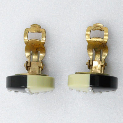 Chanel Cocomark Bicolor Plastic X Gold Plated Black White 02a Ladies 6.9g