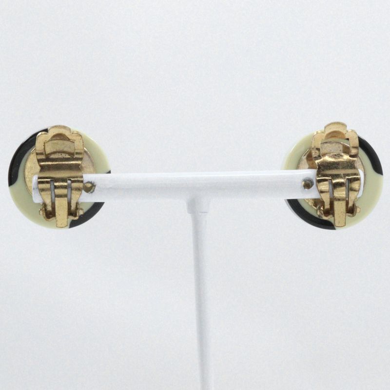 Chanel Cocomark Bicolor Plastic X Gold Plated Black White 02a Ladies 6.9g