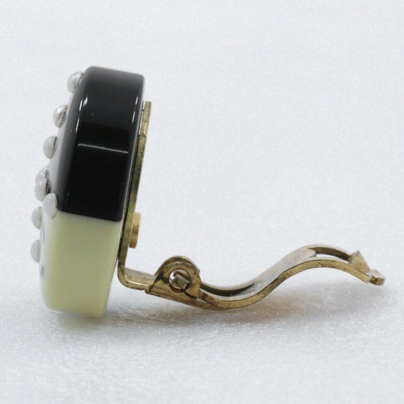 Chanel Cocomark Bicolor Plastic X Gold Plated Black White 02a Ladies 6.9g