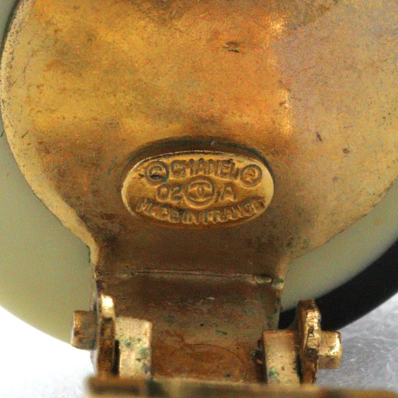 Chanel Cocomark Bicolor Plastic X Gold Plated Black White 02a Ladies 6.9g