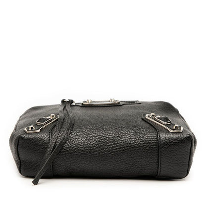 Balenciaga Reporter Shoulder Bag Crossbody 488798 Black Leather Women's