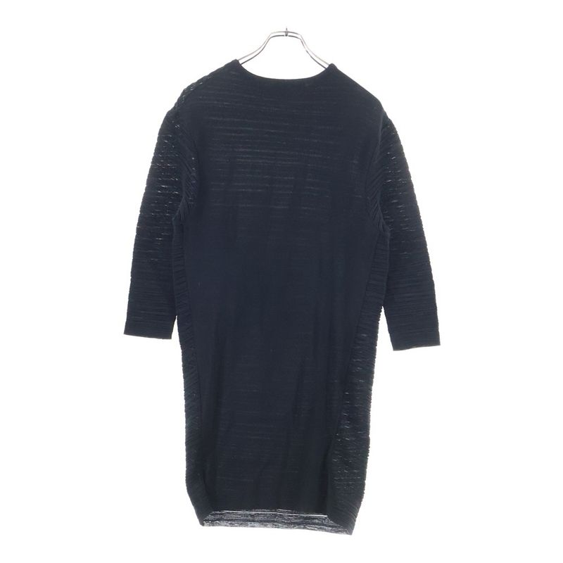 Balenciaga Half Sleeve Cotton One Piece Dress Women's Black 293639 T3055