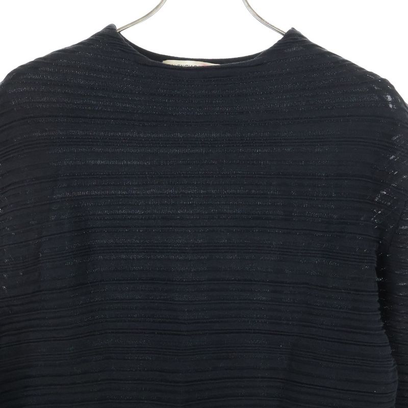 Balenciaga Half Sleeve Cotton One Piece Dress Women's Black 293639 T3055