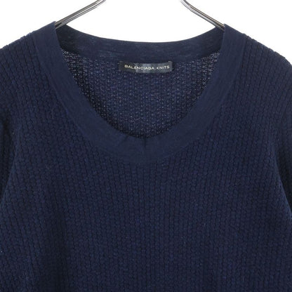 Balenciaga Long Sleeve Knit Dress Women's Navy 273280 T1190