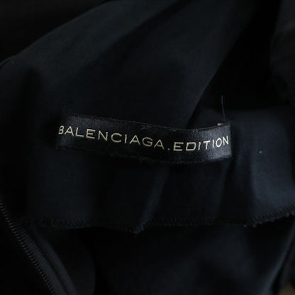 Balenciaga Short Sleeve Wool One Piece Dress Women's Black 246418 Tt749