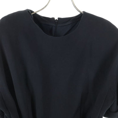 Balenciaga Short Sleeve Wool One Piece Dress Women's Black 246418 Tt749