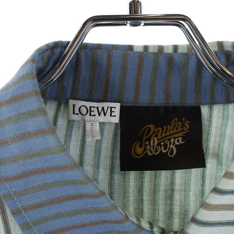 Loewe Paula's Ibiza Striped All Over Pattern Multicolor Pocket Short Sleeve