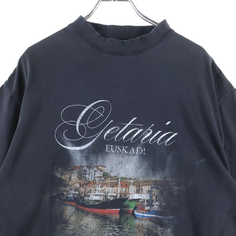 Balenciaga 25ss Oversize D T-Shirt Front Print Short Sleeve T-Shirt Cut and Sew