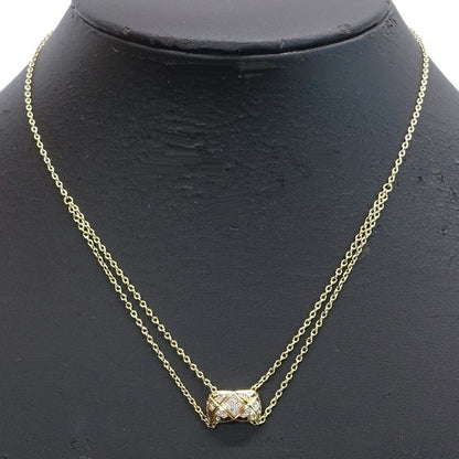 Chanel 18K Yellow Gold Coco Crush Pave Diamond Necklace 750yg Jewelry -