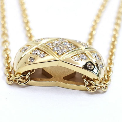 Chanel 18K Yellow Gold Coco Crush Pave Diamond Necklace 750yg Jewelry -