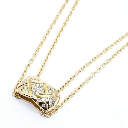Chanel 18K Yellow Gold Coco Crush Pave Diamond Necklace 750yg Jewelry -