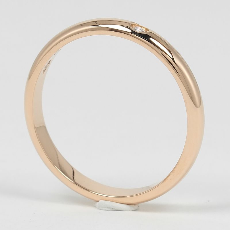 Cartier 1895 Wedding 2.5mm (0.10in) Model 18k Pink Gold X Diamond Size 9.5