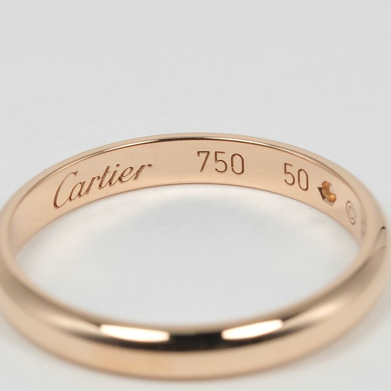 Cartier 1895 Wedding 2.5mm (0.10in) Model 18k Pink Gold X Diamond Size 9.5