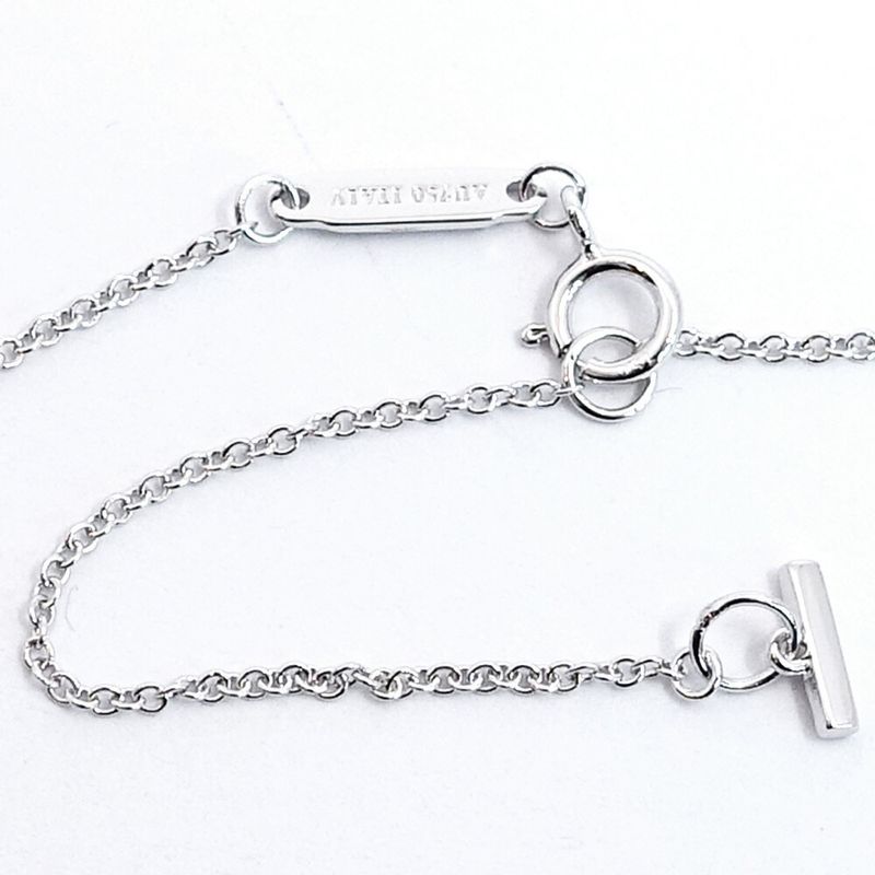 Tiffany & Co 18K White Gold T Two Open Vertical Diamond Necklace