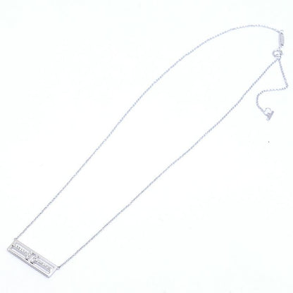 Tiffany & Co 18K White Gold T Two Open Vertical Diamond Necklace