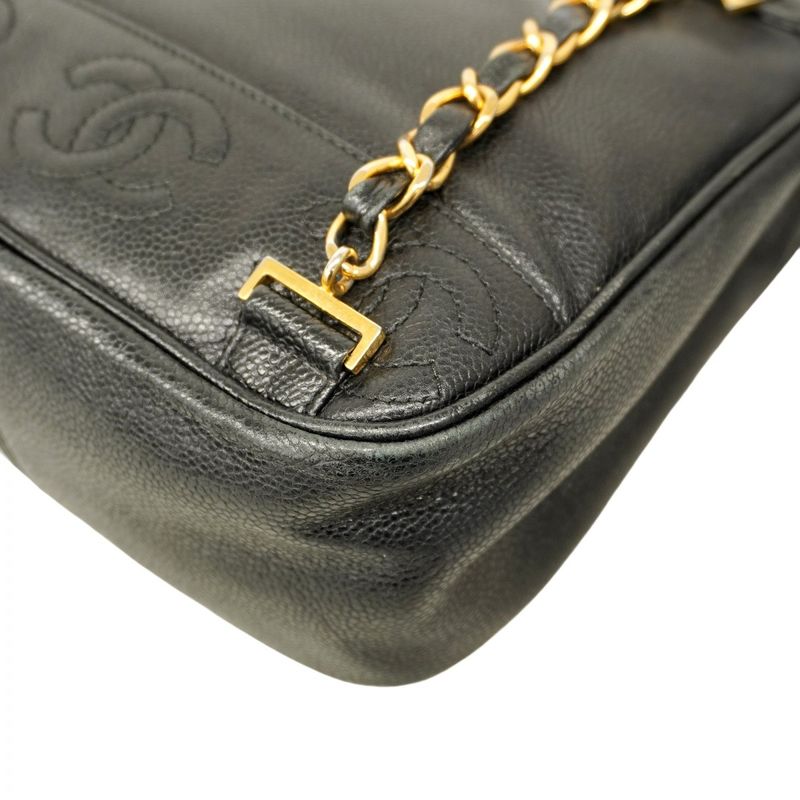 Chanel Backpack/daypack Caviar Skin Black Gold Hardware Women's
