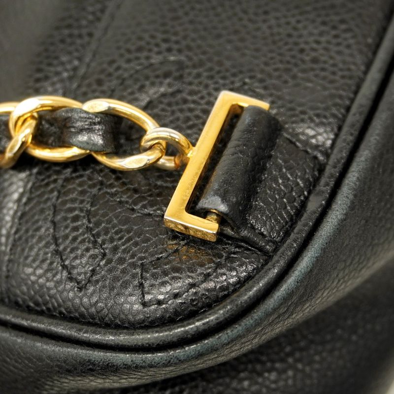 Chanel Backpack/daypack Caviar Skin Black Gold Hardware Women's