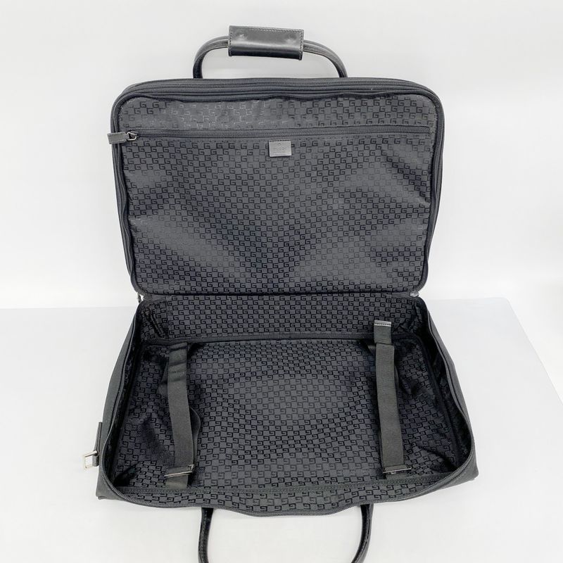 Gucci Boston Bag 002689 Nylon Black Silver Hardware Men Women Unisex