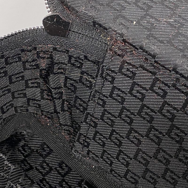 Gucci Boston Bag 002689 Nylon Black Silver Hardware Men Women Unisex