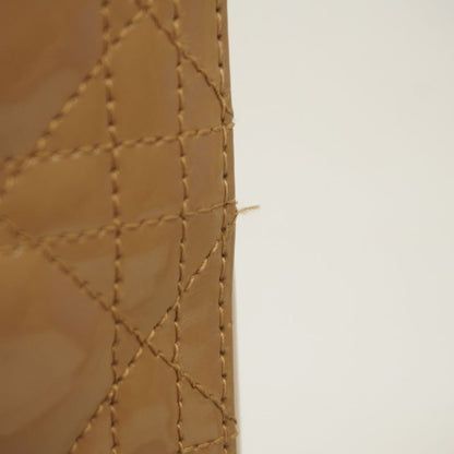 Christian Dior Handbag Cannage Lady Dior Enamel Brown Gold Hardware 2way Bag