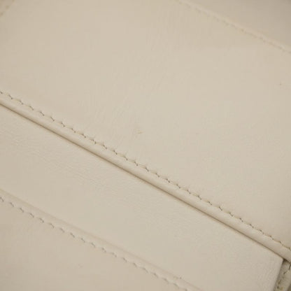 Chanel Trifold Wallet Matelasse Caviar Skin White Silver Hardware Women's