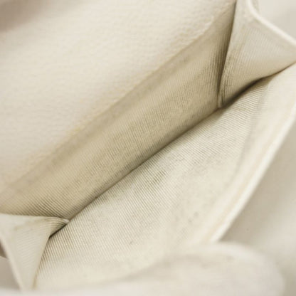 Chanel Trifold Wallet Matelasse Caviar Skin White Silver Hardware Women's