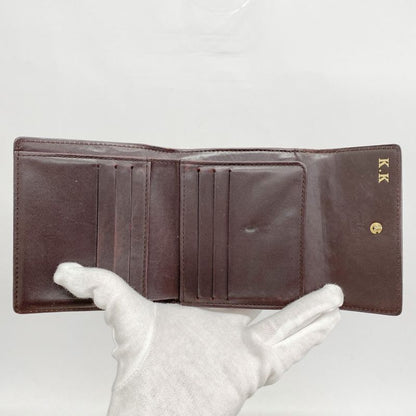 Louis Vuitton Trifold Wallet Vernis Portefeuille Elise M93523 Amarant Women's