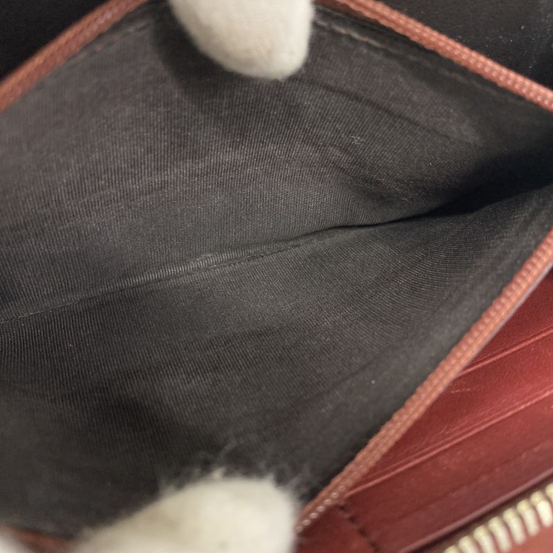 Gucci Long Wallet Gucci Guccissima Interlocking G 212110 Leather Red Gold Hardware