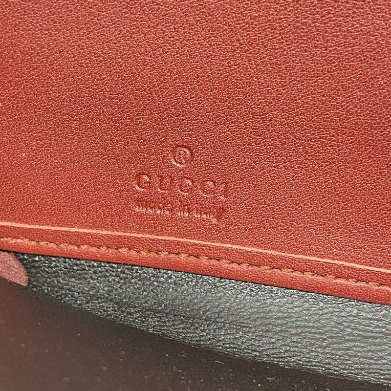 Gucci Long Wallet Gucci Guccissima Interlocking G 212110 Leather Red Gold Hardware