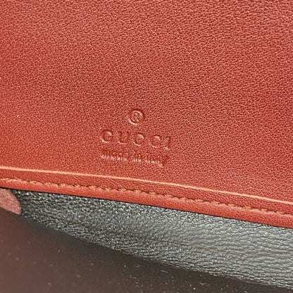 Gucci Long Wallet Gucci Guccissima Interlocking G 212110 Leather Red Gold Hardware