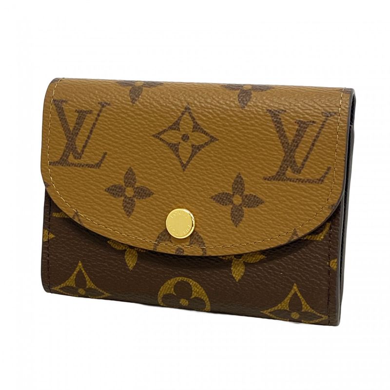 Louis Vuitton Card Case Monogram Reverse Porto Mone Rosali M82333 Brown Ladies