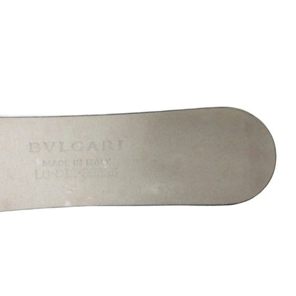 Bvlgari Bvlgari Logomania Leather Belt Double Buckle 44 110 Gold Hardware Black